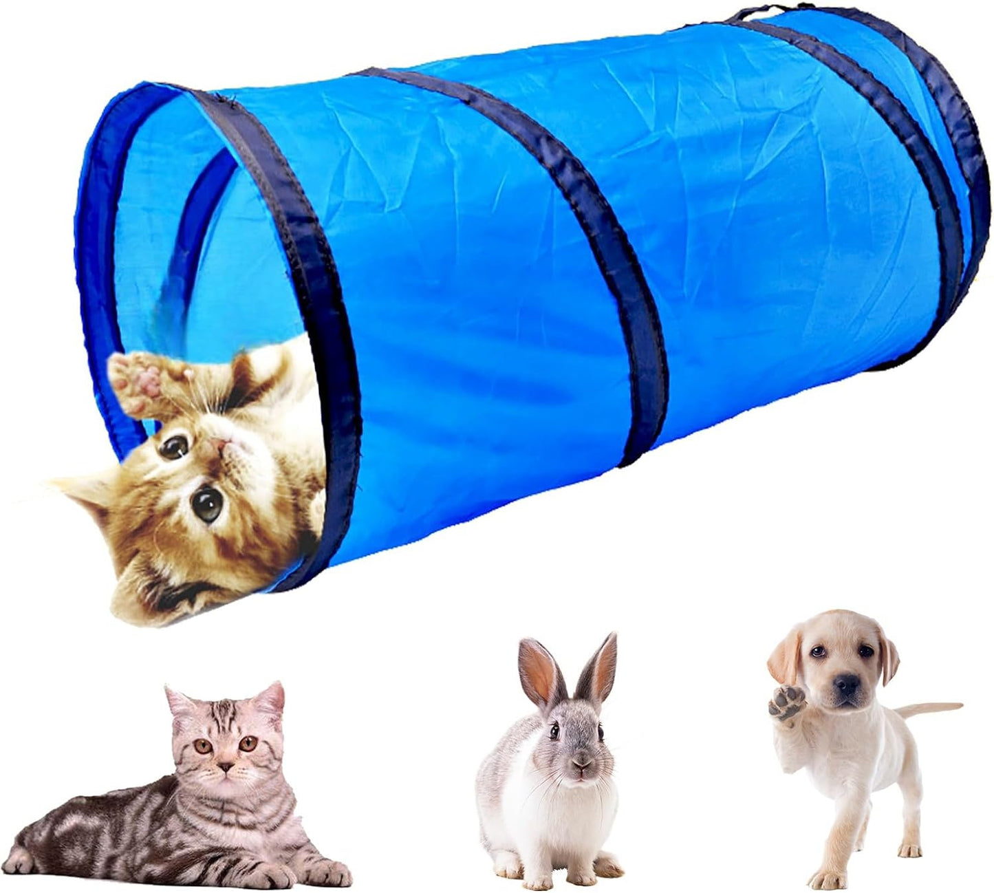 Cat Tunnel for Indoor Cats Interactive, Rabbit Tunnel Toys, Pet Toys Play Tunnels for Cats Kittens Rabbits Puppies Crinkle Collapsible