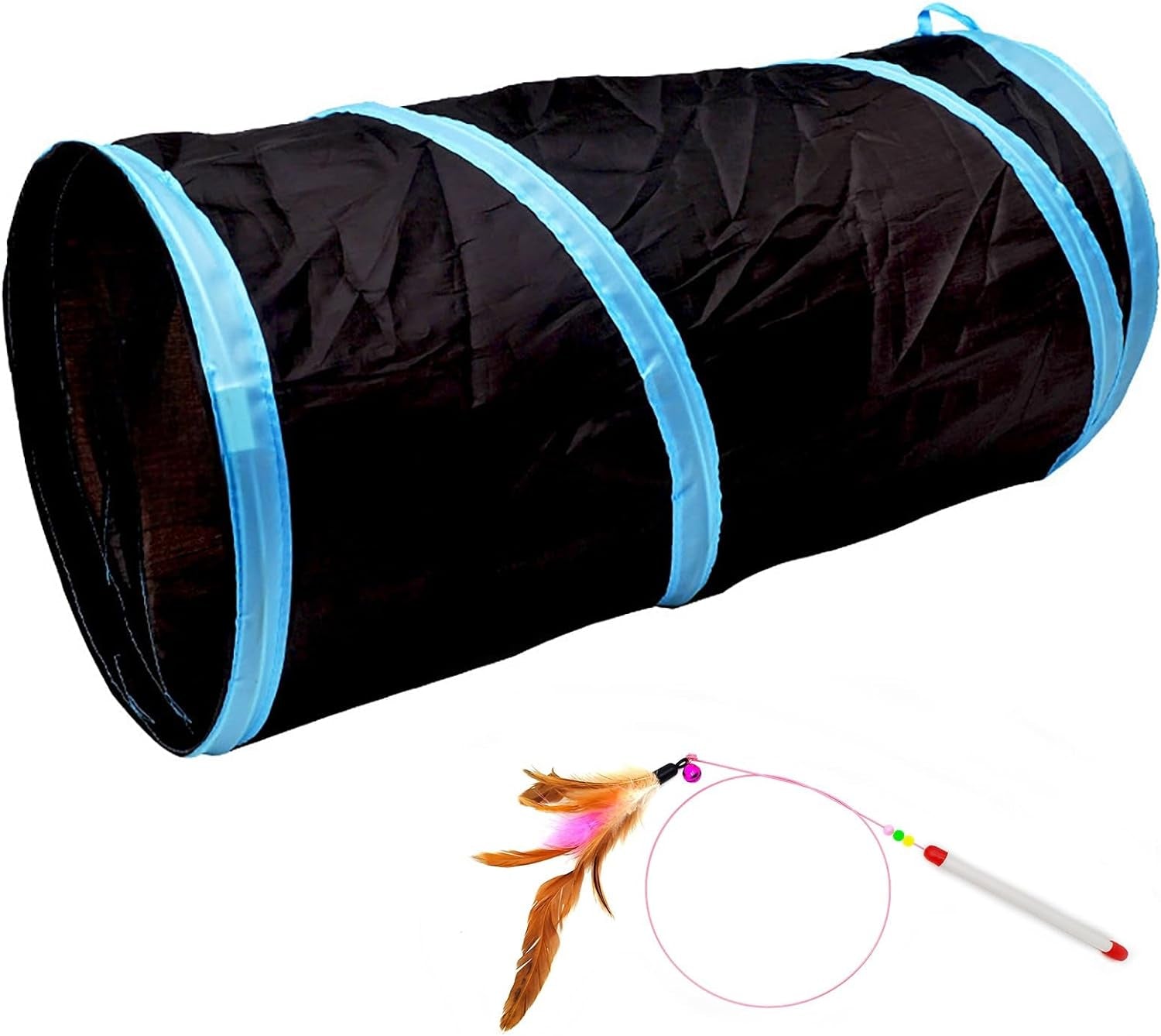 Cat Tunnel for Indoor Cats Interactive, Rabbit Tunnel Toys, Pet Toys Play Tunnels for Cats Kittens Rabbits Puppies Crinkle Collapsible